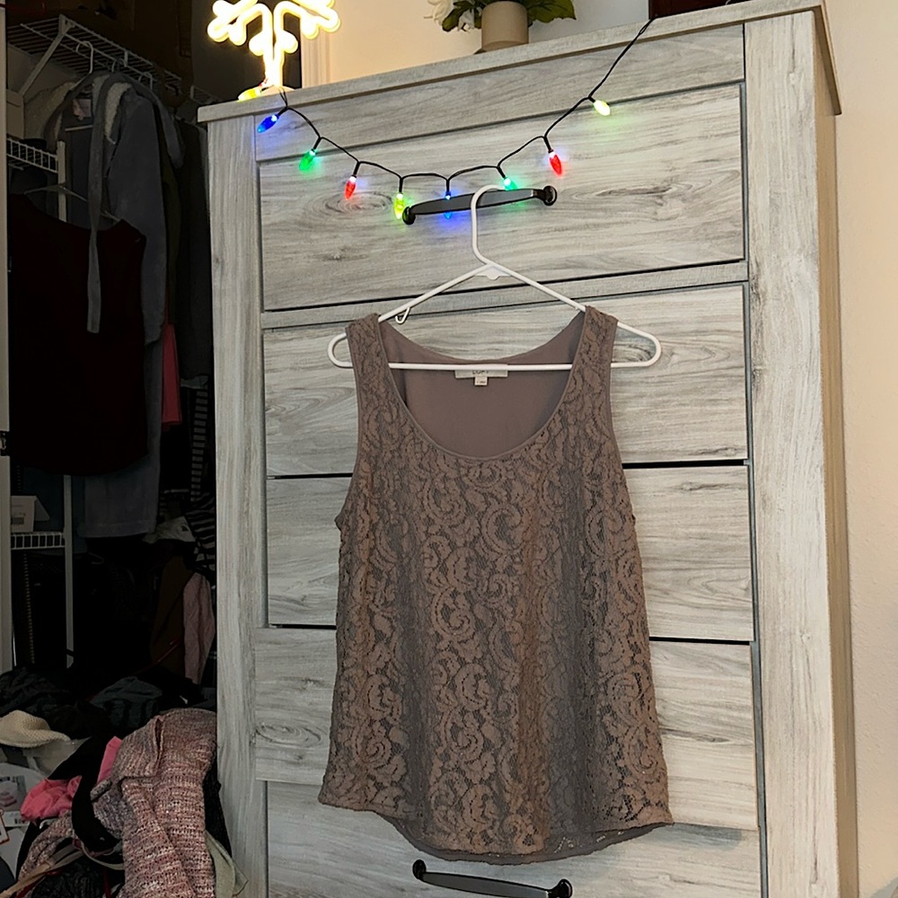 LOFT cotton blend layered tank top